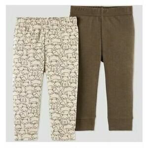 Carters Just One You‎ Baby Boys 2Pk Pants Brown Tan Fox - Newborn $15